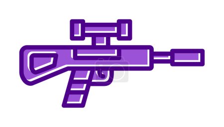 Téléchargez les illustrations : Simple icône de fusil de sniper, illustration vectorielle - en licence libre de droit