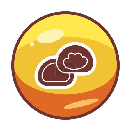Téléchargez les illustrations : Illustration vectorielle de l'icône Mochi, dessert japonais - en licence libre de droit