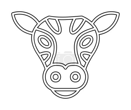 Téléchargez les illustrations : Tête de vache icône vecteur isolé sur fond blanc - en licence libre de droit