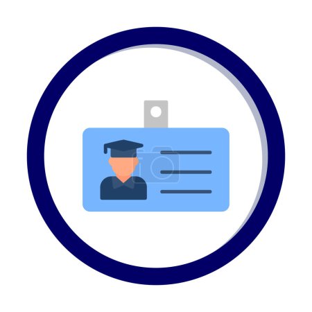 Téléchargez les illustrations : Illustration vectorielle d'icône de carte d'identité étudiante - en licence libre de droit