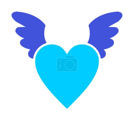 Téléchargez les illustrations : Icône de coeur d'ange, illustration vectorielle - en licence libre de droit
