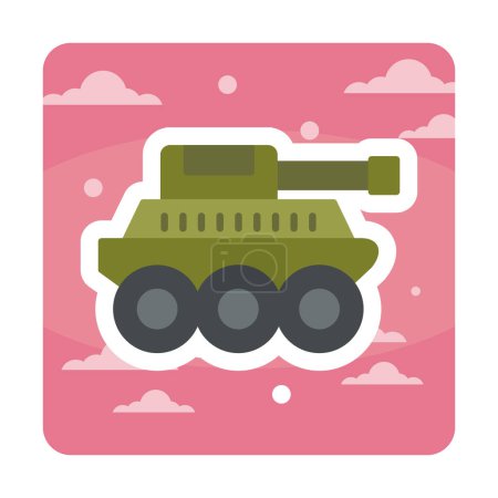 Illustration for Simple graphic military tank vector icon - Royalty Free Image