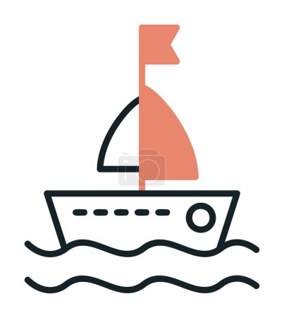 Illustration for Flat  sailboat  icon vector  illustration - Royalty Free Image