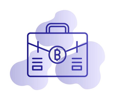 Illustration for Briefcase with bitcoin icon  vector illustration - Royalty Free Image