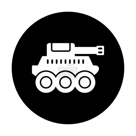 Téléchargez les illustrations : Icône simple vecteur de réservoir militaire graphique - en licence libre de droit