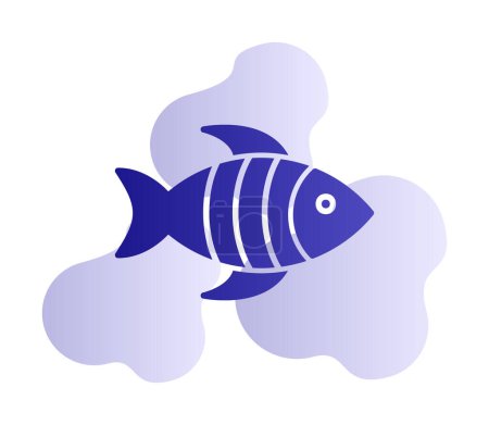 Téléchargez les illustrations : Illustration vectorielle icône web poisson - en licence libre de droit