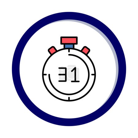 Téléchargez les illustrations : Illustration vectorielle icône chronomètre moderne plat - en licence libre de droit