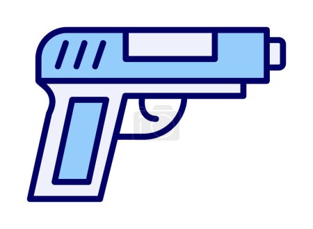 Téléchargez les illustrations : Illustration vectorielle d'icône de pistolet militaire - en licence libre de droit