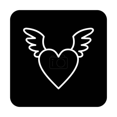 Illustration for Angel heart icon, vector illustration - Royalty Free Image
