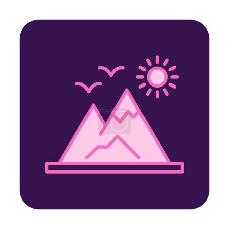 Téléchargez les illustrations : Illustration vectorielle de l'icône montagne - en licence libre de droit