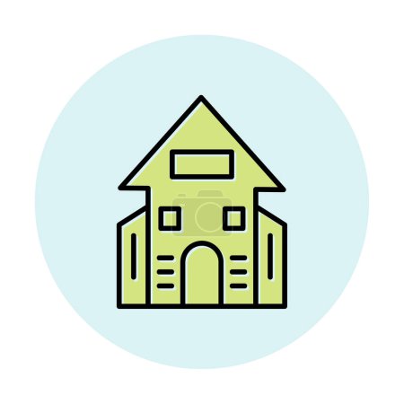 Illustration for University building vector glyph icon - Royalty Free Image