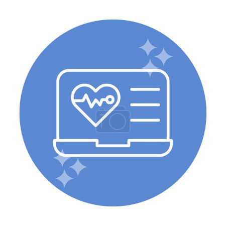 Téléchargez les illustrations : Icône de battement de coeur, illustration vectorielle, information sur les soins de santé - en licence libre de droit