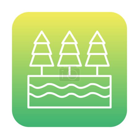 Téléchargez les illustrations : Illustration vectorielle d'icône plate rivière - en licence libre de droit