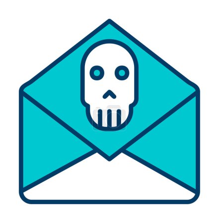 Illustration for Email icon with virus sign, vector illustration simple design - Royalty Free Image