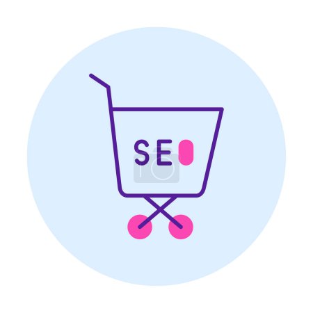 Ilustración de Ilustración vectorial del icono del carrito de compras con símbolo SEO - Imagen libre de derechos