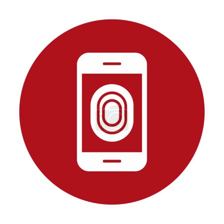 Illustration for Smartphone  with Unlocked Fingerprint   icon  illustration - Royalty Free Image