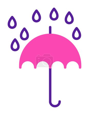 Illustration for Umbrella with rain drops icon, vector illustration - Royalty Free Image