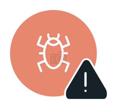 Téléchargez les illustrations : Illustration simple vectorielle d'icône de virus CD plat - en licence libre de droit