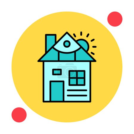 Illustration for House flat icon, vector illustration - Royalty Free Image
