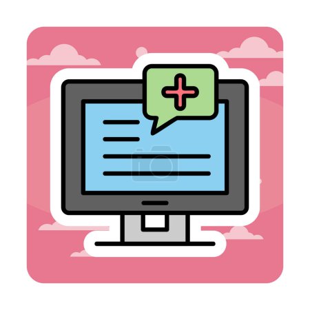 Téléchargez les illustrations : Icône de notification médicale simple, illustration vectorielle - en licence libre de droit