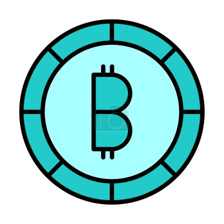 Téléchargez les illustrations : Icône Bitcoin simple, illustration vectorielle - en licence libre de droit