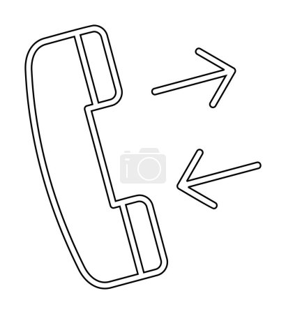 Ilustración de Simple llamada telefónica signo icono vector ilustración - Imagen libre de derechos