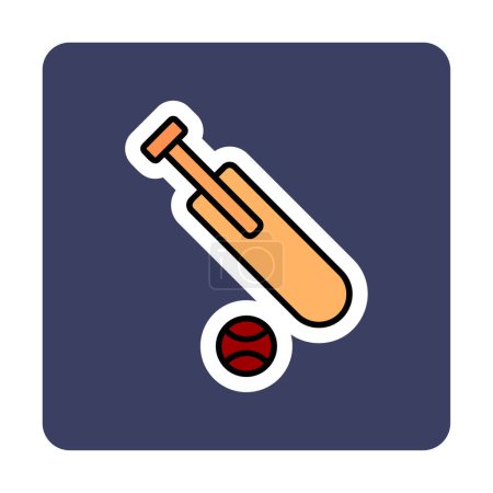 Téléchargez les illustrations : Illustration vectorielle d'icône de cricket plat. - en licence libre de droit