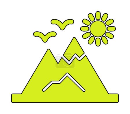Ilustración de Vector de la ilustración de las montañas icono - Imagen libre de derechos