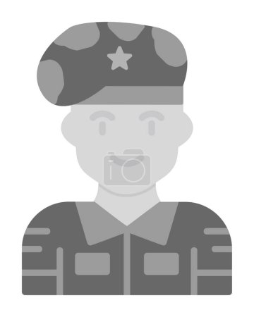 Téléchargez les illustrations : Icône web soldat, illustration vectorielle - en licence libre de droit