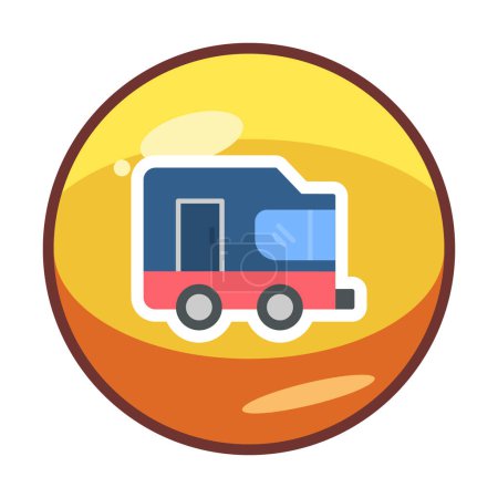Téléchargez les photos : Illustration vectorielle d'icône de Caravane plate - en image libre de droit
