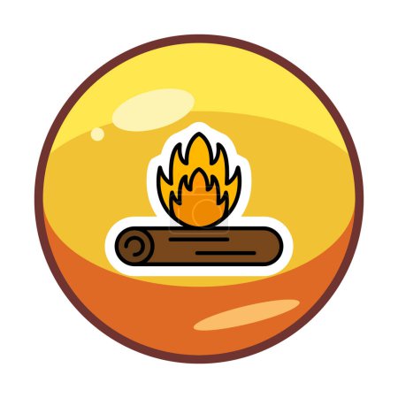 Illustration for Flat bonfire  icon,  illustration  vector - Royalty Free Image
