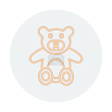 Téléchargez les illustrations : Illustration vectorielle d'icône d'ours en peluche - en licence libre de droit
