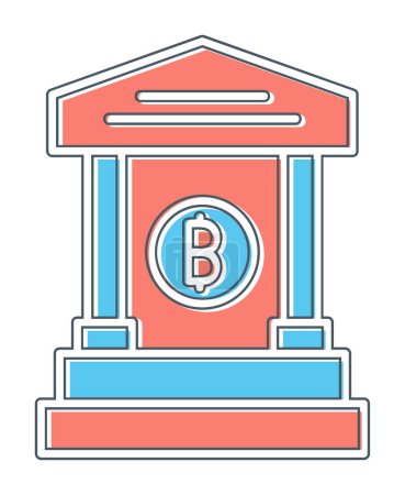 Illustration for Flat bank building isolated vector icon - Royalty Free Image