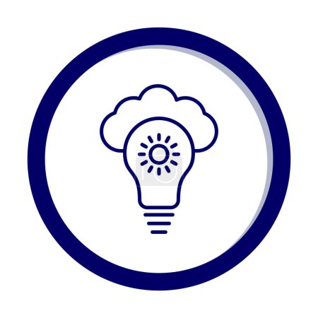 Téléchargez les illustrations : Simple icône vectorielle d'ampoule Cloud. - en licence libre de droit