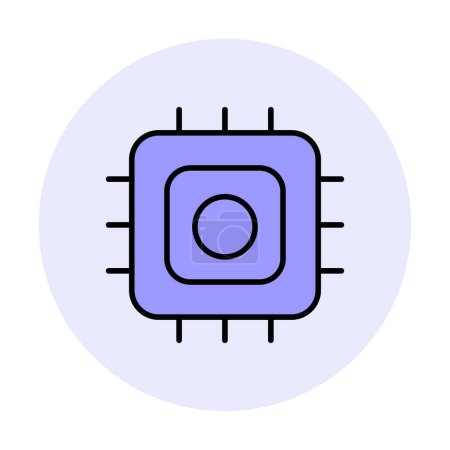 Illustration for Simple flat Processor  vector icon - Royalty Free Image