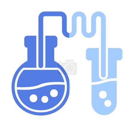 Ilustración de Laboratorio químico con tubos de ensayo. Concepto químico - Imagen libre de derechos