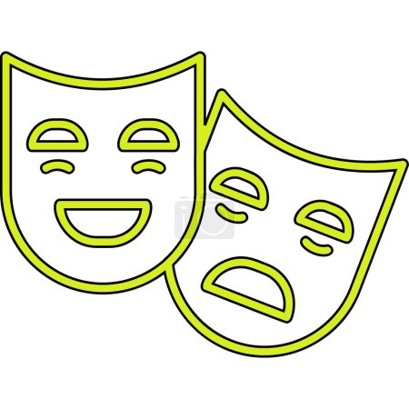 Ilustración de Máscaras de teatro icono web, ilustración de vectores - Imagen libre de derechos