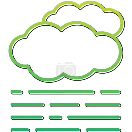 nubes y niebla icono web ilustración simple