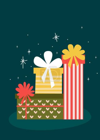 Photo for Christmas illustration with gift boxes. Vector illustration - Royalty Free Image