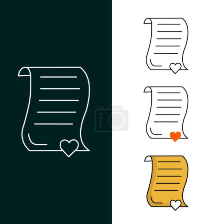 Illustration for "Marriage License Vector Icon Design" - Royalty Free Image