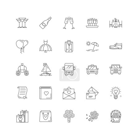 Illustration for "Wedding Photography Vector Icons Bundle" - Royalty Free Image