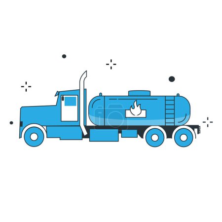 Illustration for Propane Tanker Truck Vector Illustration Icon Design - Royalty Free Image