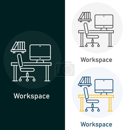 Photo for Work Space Vector Illustration Icon Design - Royalty Free Image