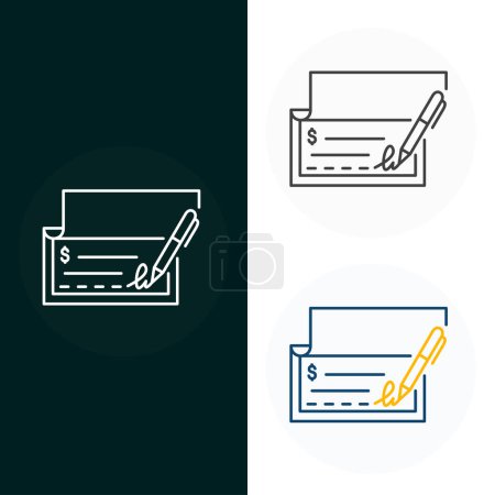 Illustration for Personal Check Vector Illustration Icon Design - Royalty Free Image