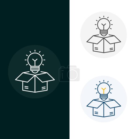 Illustration for Outside the Box Vector Icon Design - Royalty Free Image