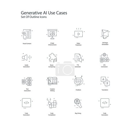 Illustration for Generative AI Use Cases Vector Icon Design - Royalty Free Image