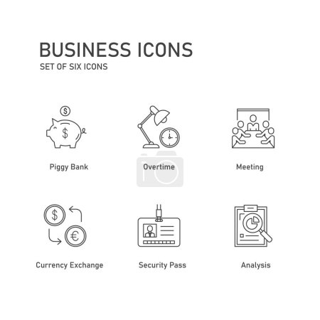 Téléchargez les illustrations : Pack d'icônes vectorielles de planification d'entreprise - en licence libre de droit