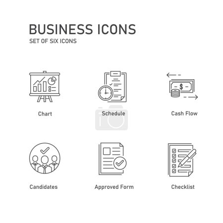 Ilustración de Sistema de diseño de iconos vectoriales de informes financieros - Imagen libre de derechos