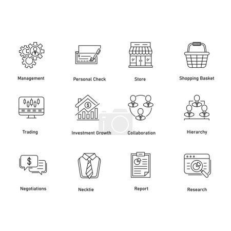 Collection de conception d'icônes vectorielles d'affaires financières 