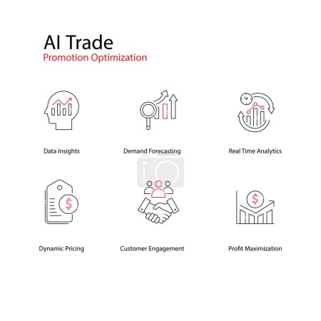 Iconos de Vector AI de Promoción Comercial Maximizando el Impacto de Marketing